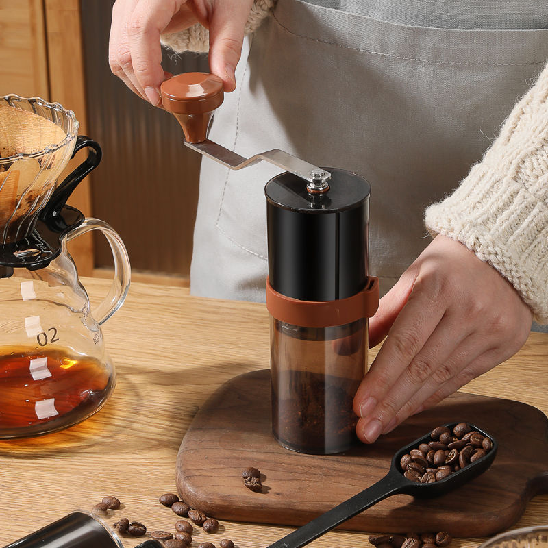 Set de cafetera de lavado de mano, máquina de café de molienda de mano, aparato de molienda de granos de café pequeño, máquina de café completa