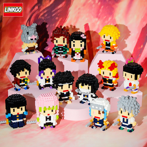 Cross-border compatible LEGO small particle cartoon blade anime themed peripheral intellectual puzzle toy wholesale