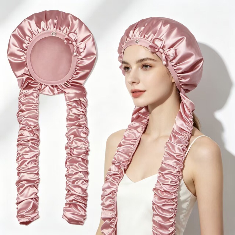 European and American Hot-Selling Anti-Satin Lazy Sleep Cap for Curling Hair Without Heat, Wide-Brimmed Sleep Hat for Long Curly Hair, Long Hair Braid Hairdressing Cap European and American Hot-Selling Anti-Satin Lazy Sleep Cap for Curling Hair Without Heat, Wide-Brimmed Sleep Hat for Long Curly Hair, Long Hair Braid Hairdressing Cap