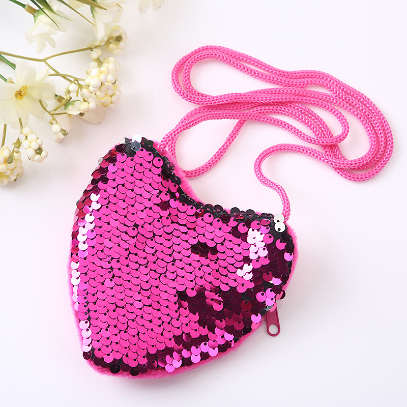 Women's Solid Color Cloth Sequins Zipper Kids Wallets display picture 5