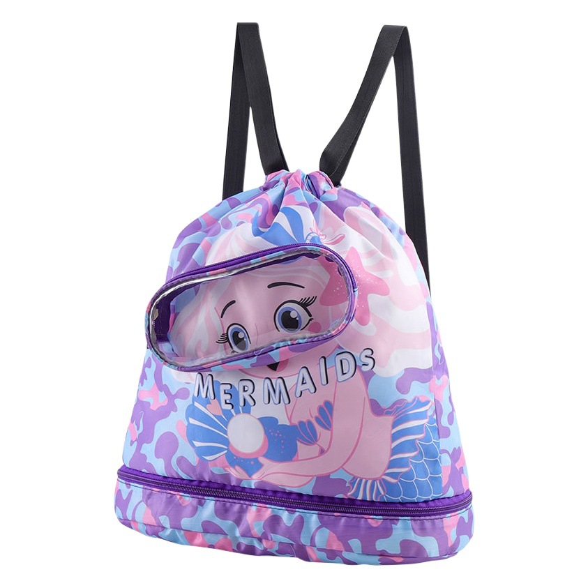 Children's Dry and Wet Separate Swimming Bag Water Play Equipment Storage Bag Drawstring Beat Beach Bag Sports Portable Backpack