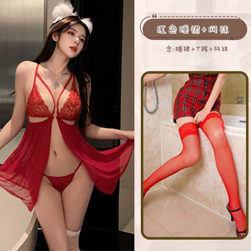 Кружевной набор babydoll нижнего белья, безрукавная ночная сорочка с эффектом подъема, один размер