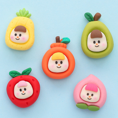 卡通樹脂配件奶油膠手機殼DIY飾品 兒童發飾水果娃娃仿真食玩批發