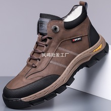 2024冬季新款男士高帮棉鞋男手工上线休闲鞋加绒保暖雪地靴22371