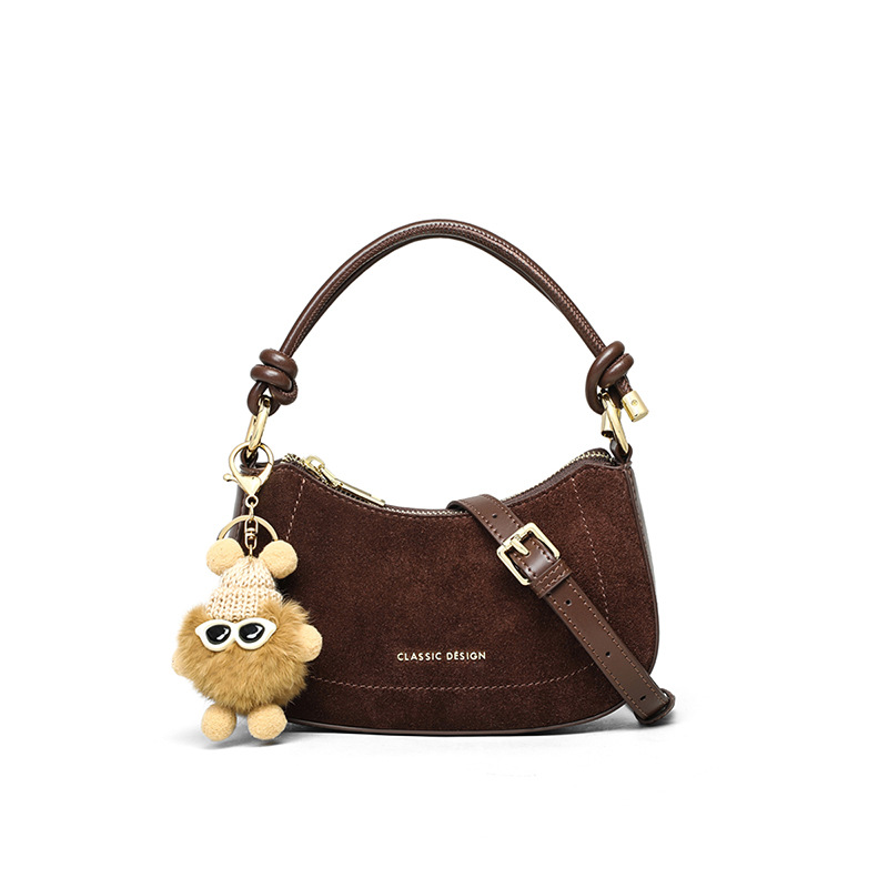 Bolso de mano 2026 nuevo bolso de cuero de verano retro sensación de alto nivel brazo bolso de hombro de media luna bolso
