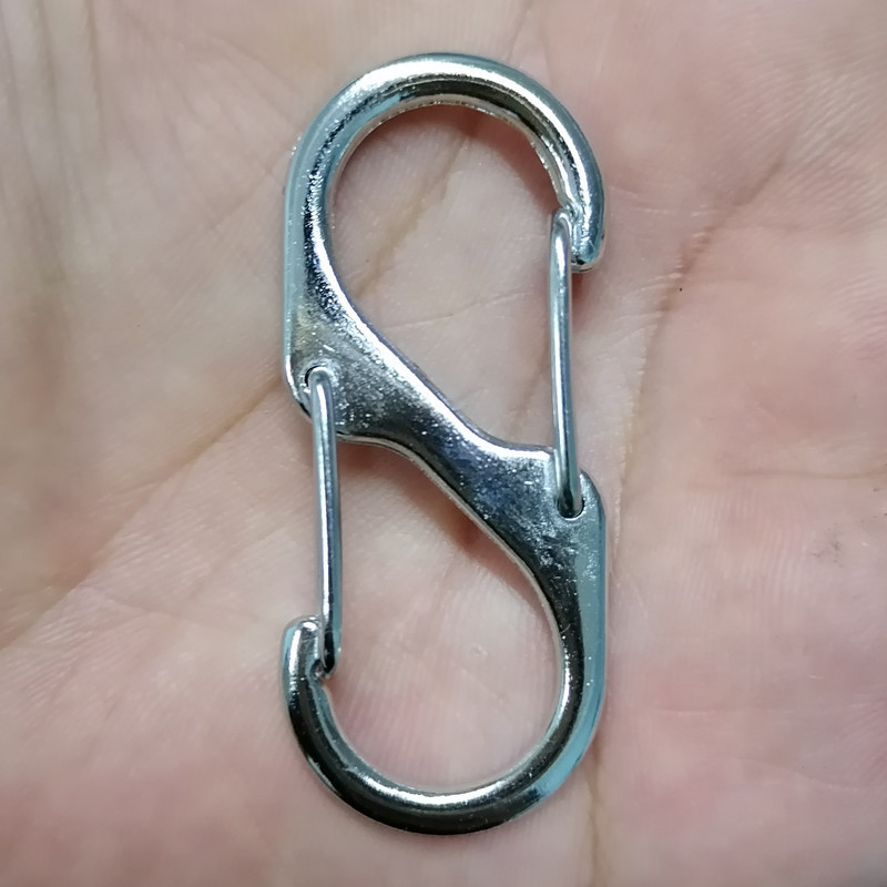 批发s型登山扣 锌合金8字扣 双头S形弹簧扣 饰品扣 挂泳黑色挂扣|undefined