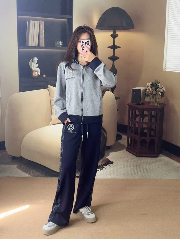秋季连帽时尚减龄休闲运动套装妈妈装连帽长袖外套裤子女装俩件套|undefined
