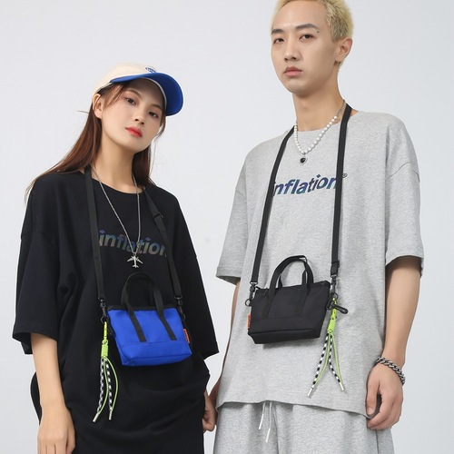 Vintage mini small bag men's phone bag solid color single shoulder crossbody bag small pendant purse women's earphone bag card holder