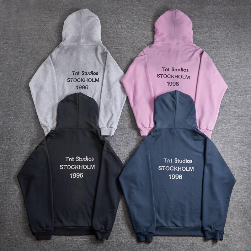 The Strongest Batch! Correct Version 1996 Letter Print Washed Vintage Style Unisex Couple's Hooded Sweatshirt