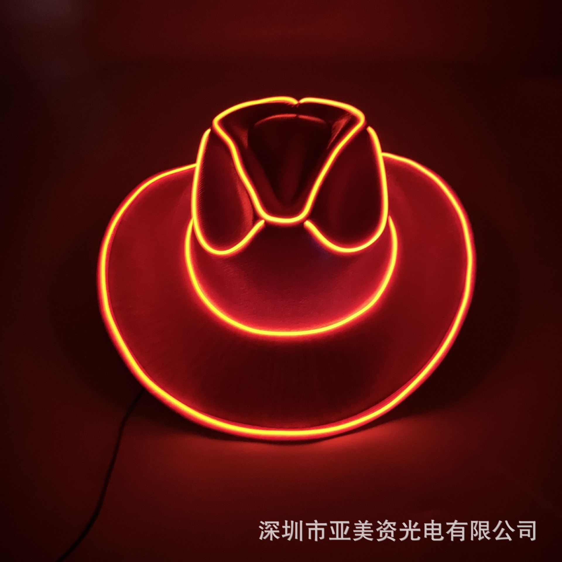 Festival LED luminoso colorido sombrero de vaquero colorido lentejuelas occidental sombrero de vaquero Amazon DIY luminoso sombrero nupcial