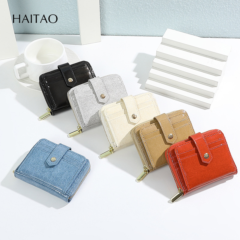 2025 nueva cartera corta de dos plegables para mujeres cartera multi-tarjeta cartera de cambio INS