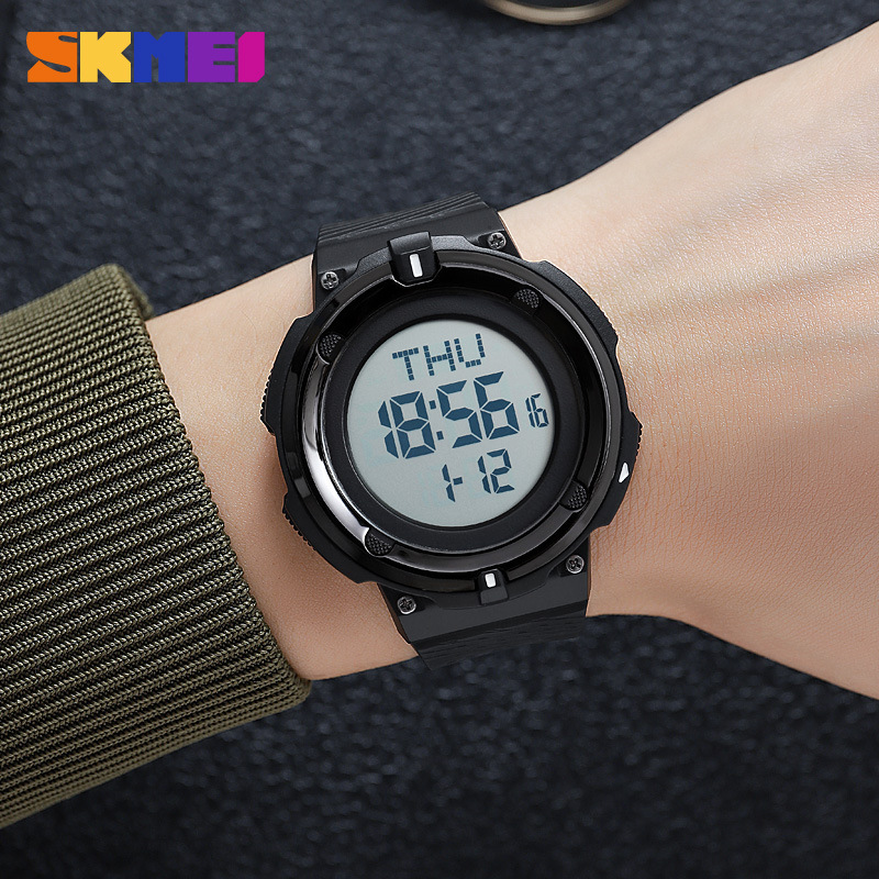 Skmei moda hombres LED reloj digital al por mayor multifunción Deportes cuenta atrás impermeable reloj electrónico hombres