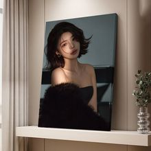 照片挂墙油画布客厅餐厅婚纱照玄关写真艺术放大挂画结婚照冲洗画
