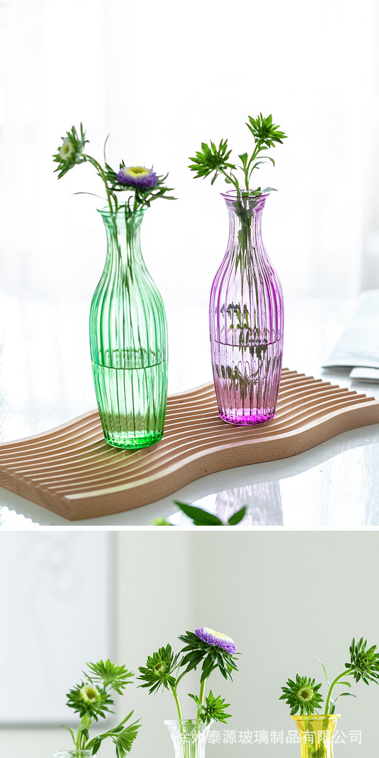 モダンミニマリスト花瓶植物ガラス花瓶カラーハイドロポニックフラワーアレンジメントデスクトップデコレー 専門ショップ