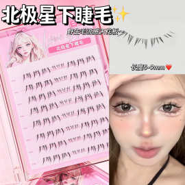 BQI北极星免胶下睫毛轻欧美仿真浓密透明梗自然毛流感漫画假睫毛