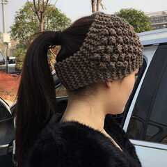 秋冬の韓国のニットの広い縁のヘアバンドの保温の頭のカチューシャの花の頭巾の髪飾りのアクセサリーの毛糸のカチューシャの女性