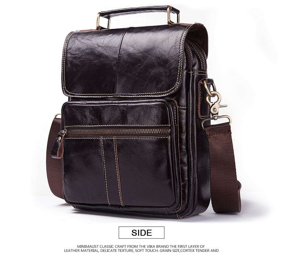 Dark Brown Leather Shoulder Bag