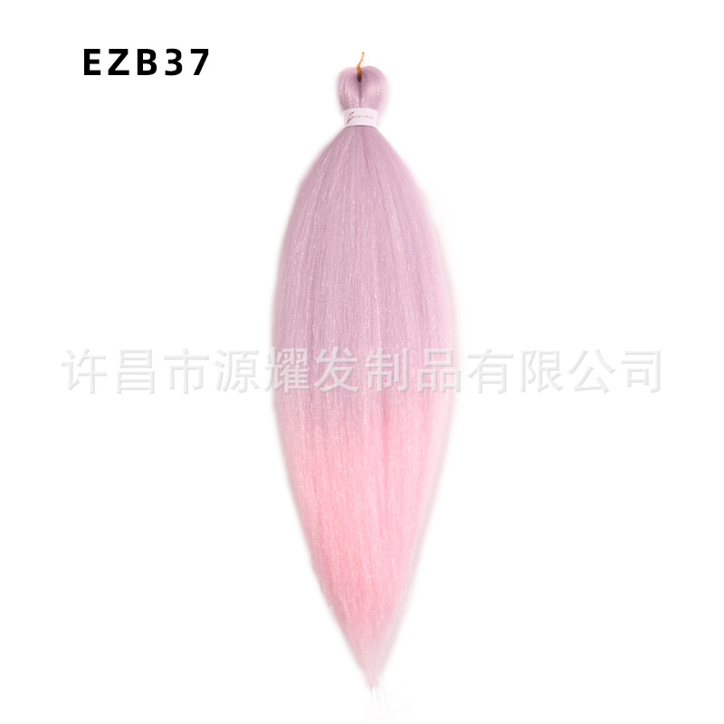 Peluca EZ cabello esponjoso y suave de fibra química trenza grande 26 pulgadas 90g pvc bicolor retardante de llama seda de baja temperatura trenza grande