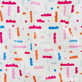 全棉40支经典圆点条子印花面料韩版彩条数码印花防蚊裤家居服布料