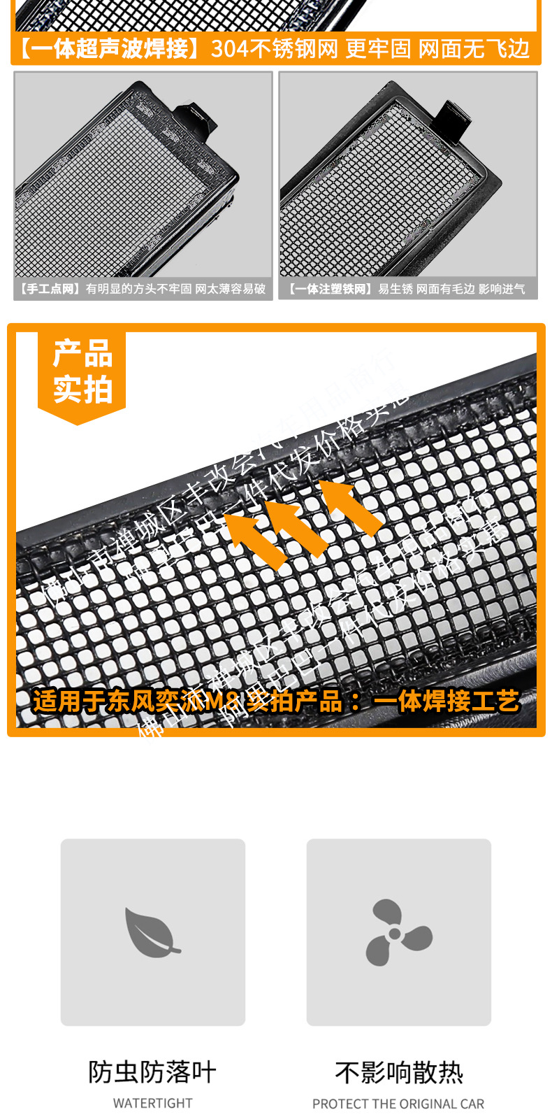 Suitable for Dongfeng Yipai M8, this is a dedicated decorative trim accessory for the front grille, designed for use with the integrated welded car insect screen