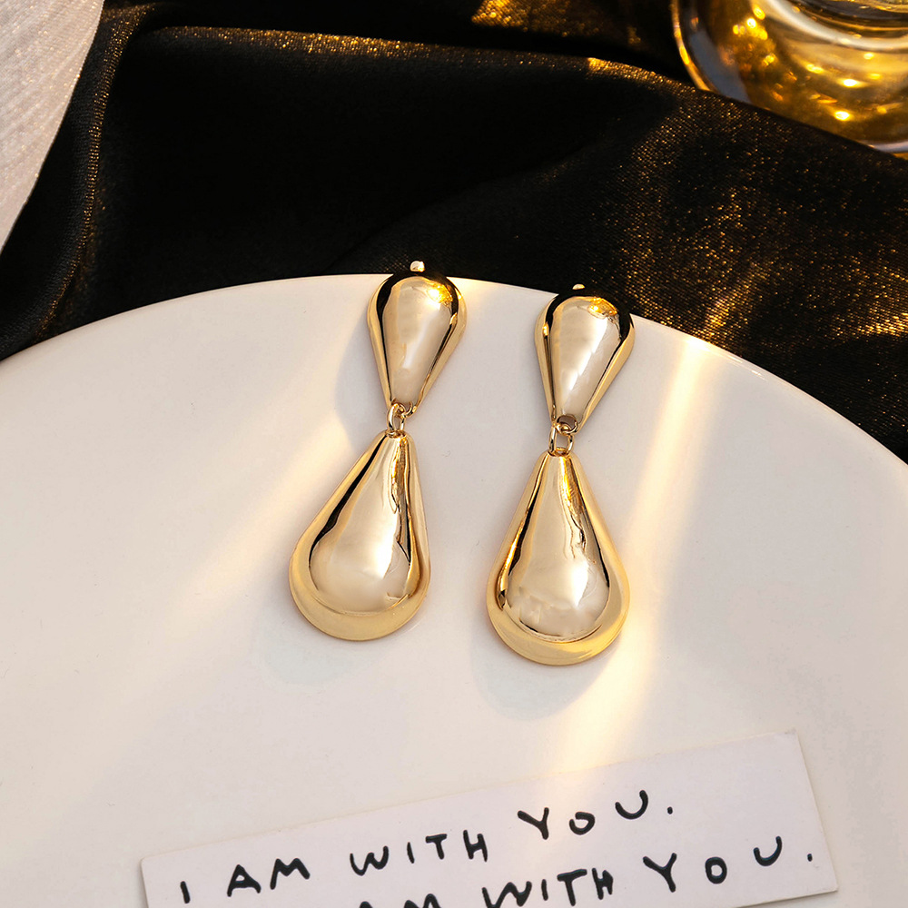 16g Weight Drop Earrings Classification 1 Pair Quantity Daily Occasion Iron Material Geometric Pattern Women's Gender Plating Design Simple Style Style 1 Pair Simple Style Geometric Plating Iron Drop Earrings 19