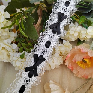 Bow Lace, Ribbon Lace, Pleated Wedding Dress Hem Skirt, Curtain Collar, Lolita Puppet Lace Accessories