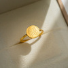 Retro golden ring stainless steel, small design accessory, one bead bracelet, simple and elegant design, does not fade