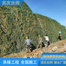 主动被动边坡防护网覆塑SNS柔性防护网环形护坡网山体滑坡钢绳网