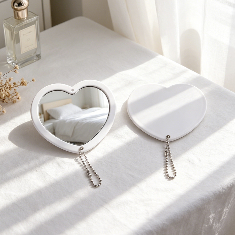Rotar el amor mini portátil espejo de doble cara espejo de alta definición del dormitorio de maquillaje espejo colgante espejo pequeño image 13