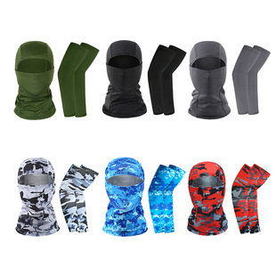 Amazon Riding Headgear Ice Silk Chief Camouflage Headgear Riding Sunscreen Sleeves Outdoor Ice Sleeves Fishing Suit