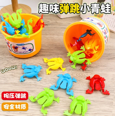 Bouncing Frog 8090S Nostalgic Classic Children's Toy, Press-And-Jump Frog, Educational Stress-Relief Toy, Small Jumping Frog