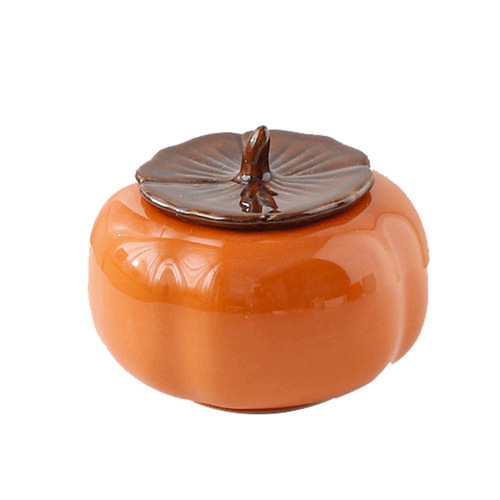 Lock Mei Home Persimmon Ceramic Sealing Can Creative Tea Can Gift Box Set Handover Gift Candy Wedding Candy Can