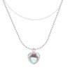 Brand design pendant, necklace, chain for key bag  heart-shaped heart shaped, Japanese and Korean, moonstone, gradient, with gem