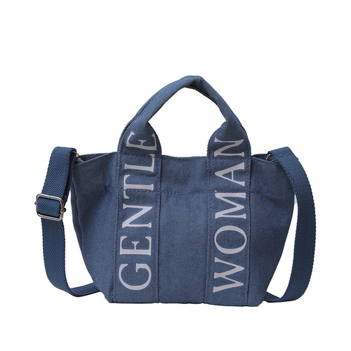 Fashionable canvas small square shoulder bag trendy new Thailand influencer GW letter print unisex crossbody bag