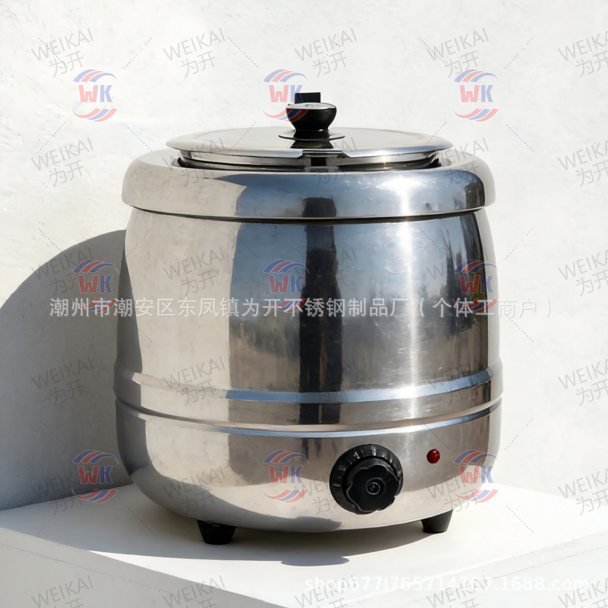 Olla de sopa caliente de hierro fundido electrónico transfronterizo 10 / 13l olla de sopa de acero inoxidable comercial 304 cubos de aislamiento térmico en el restaurante de la escuela y el Hotel