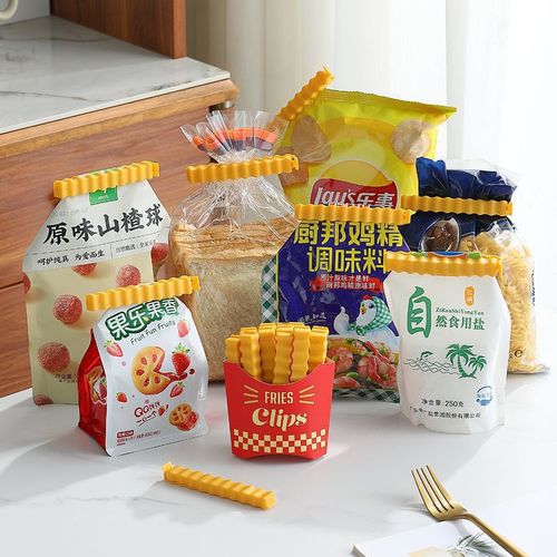 French fries sealing clip refrigerator magnet snack food preservation clip food milk powder clip household plastic bag moisture-proof sealing strip