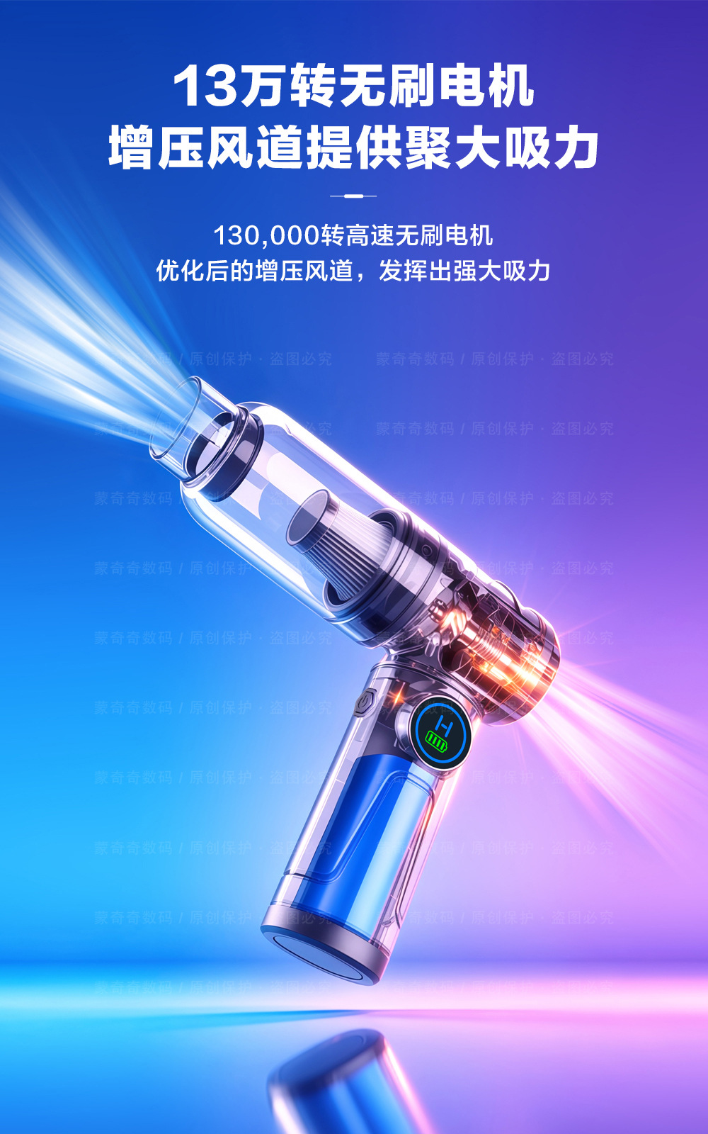 June's New Model: Brushless Mini Handheld Vacuum Cleaner, Small, Wireless, Compact, Portable, Suitable for Car and Home Use