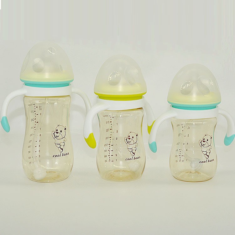 Bebés cool bear botellas PPSU botellas de paja bebés 6 meses de un año botellas de leche para niños 2 años