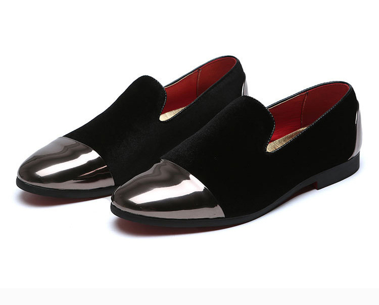 Suede single shoe peas plus size loafers_voghion.com