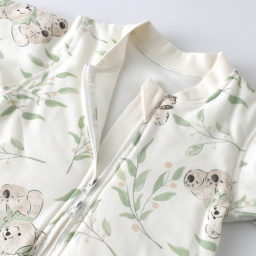 Infant sleeping bag winter and autumn removable cotton for babies, newborn pull-up long sleeve baby sleeping suit, leg opening sleep sack for babies