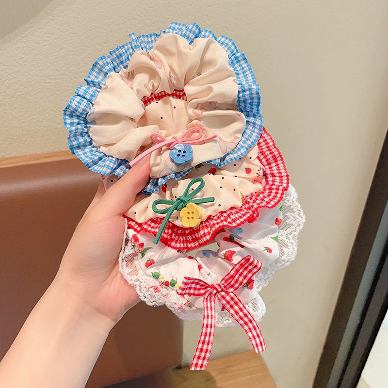어린이 달콤한 꽃 대장 반지 어린 소녀 공 머리 반지 소녀 탄성 고무 밴드는 머리 머리 로프 헤어 액세서리를 다치게하지 않습니다