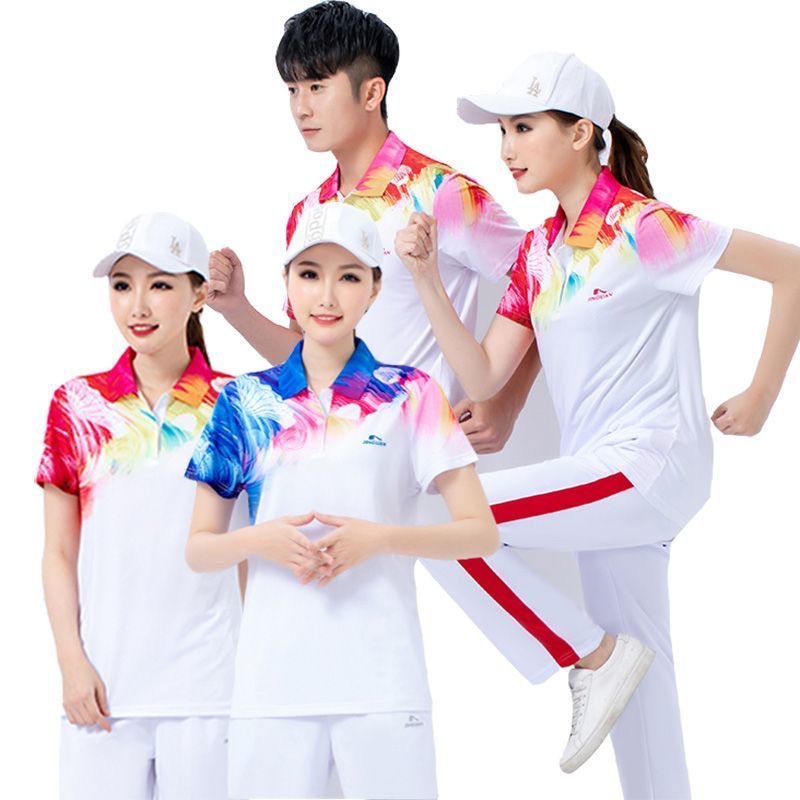 Gymnastics Suit Jiamusi Square Dance Team Uniform Sportswear Short-sleeved suit Summer Hiking Team Uniform Aerobics Gymnastics