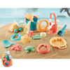 Beach sand from soft rubber play in water, tools set, Amazon, hourglass