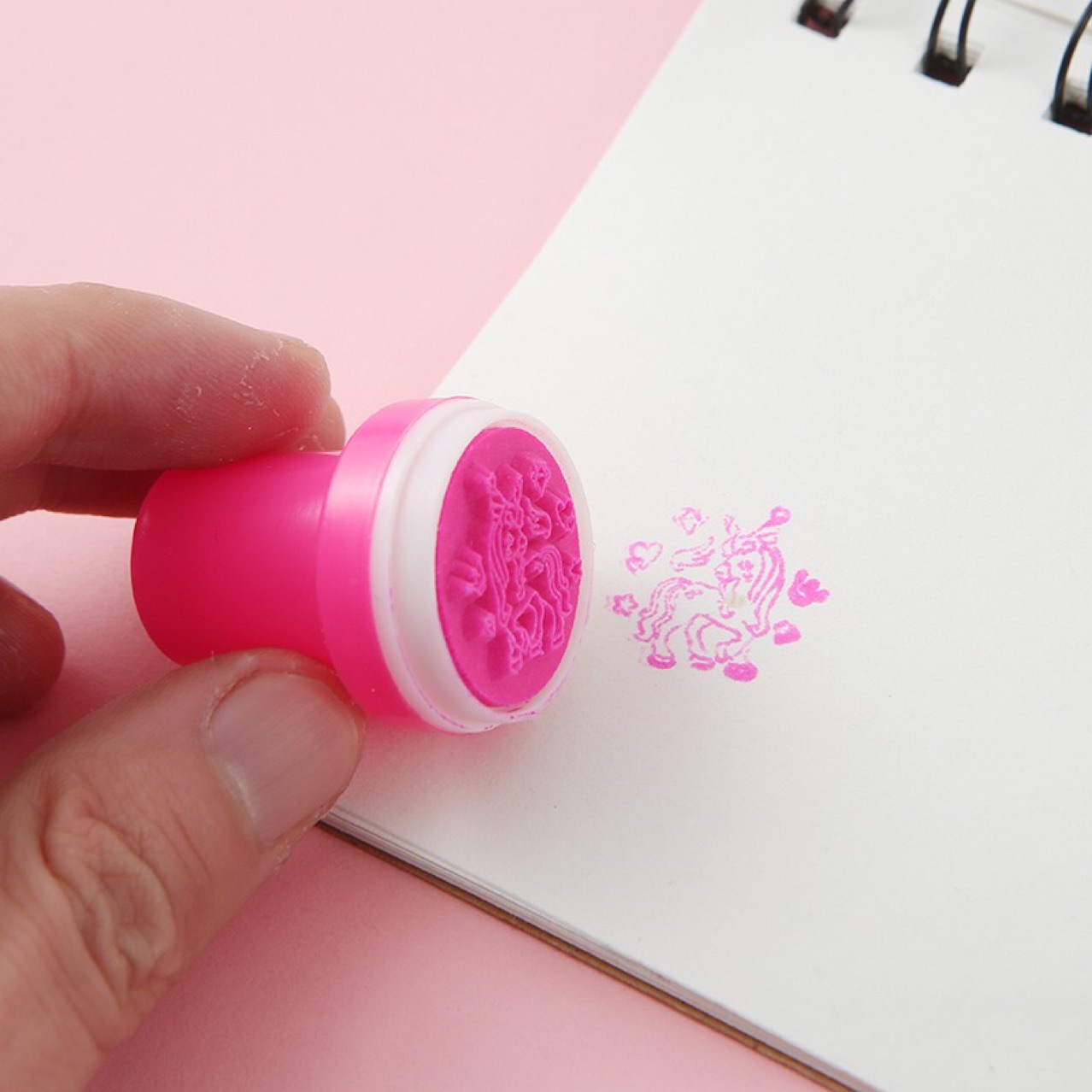 Juguete de dibujos animados sello de tinta lindo unicornio pequeño conjunto de sellos juguetes para niños conjunto de sellos de dibujos animados lote