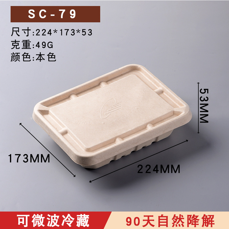 Caja cuadrada degradable de cubierta de azúcar y polpa de ensalada para picnic para llevar caja de comida de pulpa caja de bento