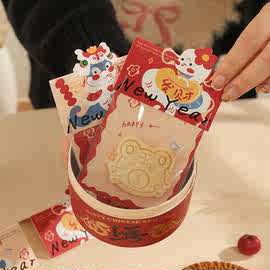 2025新年蛇年异型页眉饼干包装袋卡纸姜饼牛轧糖雪花酥袋子卡头