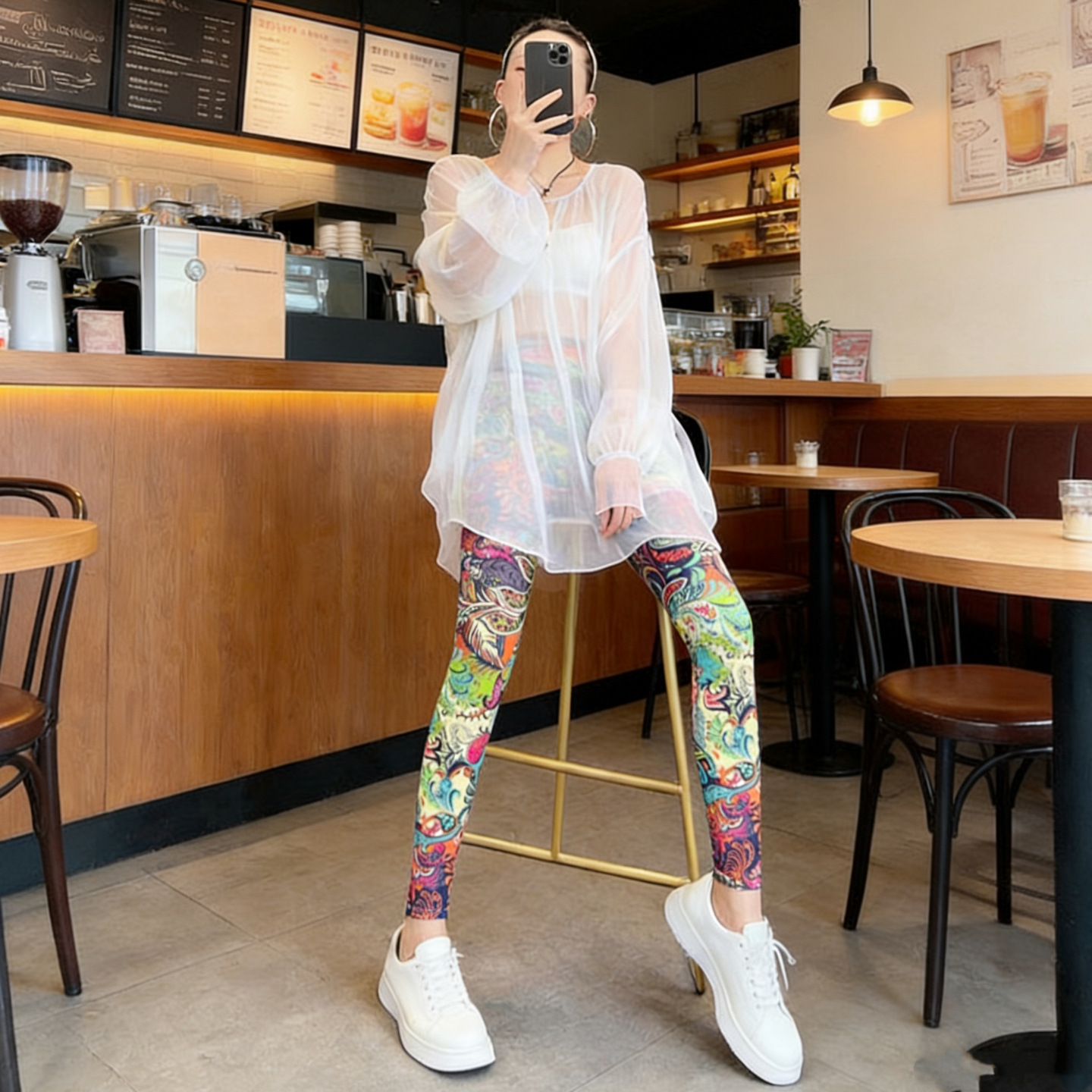 彩色凤尾腰果涂鸦