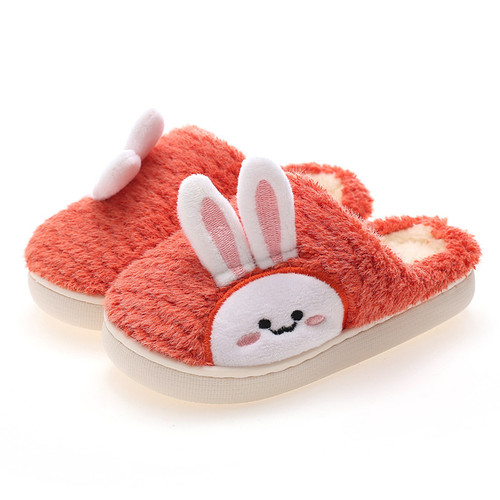 Cixi Younuo Shoes  New Children's Cotton Slippers Cute Cartoon Bunny Middle Children Slippers Children's Home Shoes