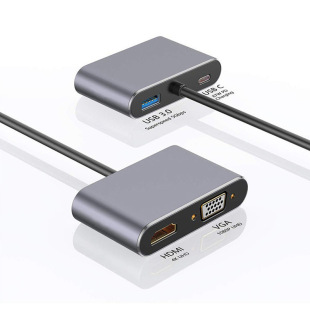 type-c�Dhdmi+vga+PD�ĺ�һ�����D�Ӿ�hub������USB C 4in1 HUB