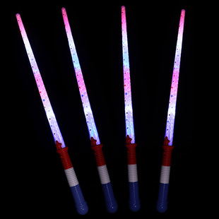 Cross -border LED red and white blue flash stick American national flag color/independent day light light stick red and white blue light